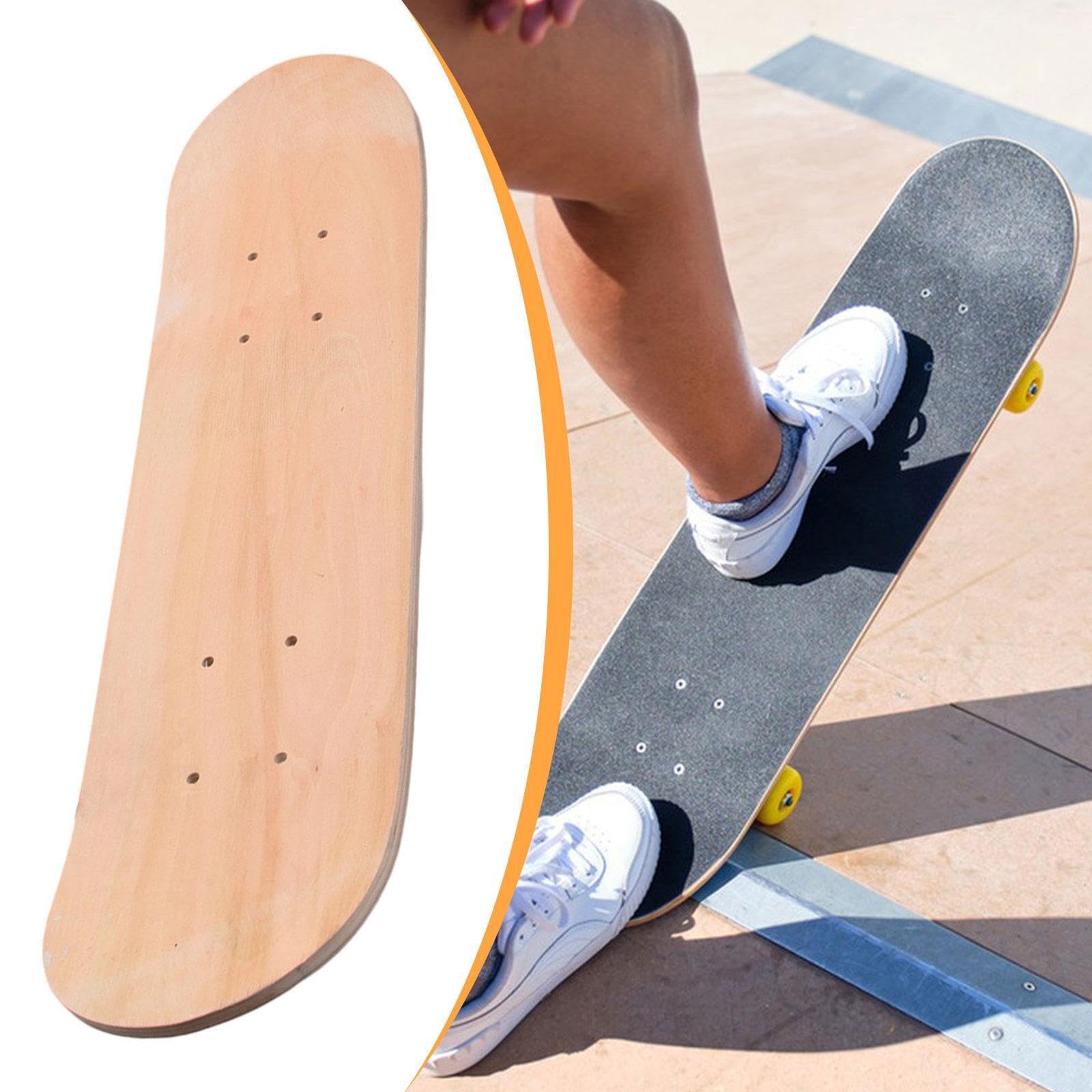 Sharplace Blanko-Skateboard-Deck für Kinder, Holz, blankes Longboard-Deck, Ersatz, unbemalt, leicht, Kunst-Malbrett für Anfänger, Mädchen