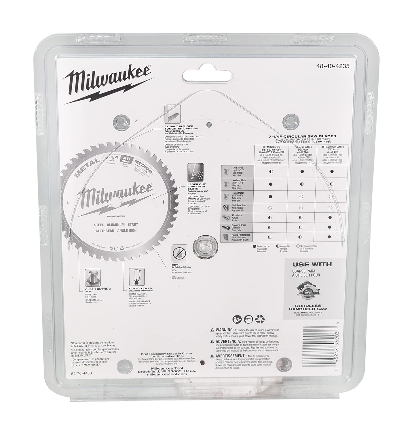 Milwaukee 48-40-4235 7-1/4" Metal Cutting Circular Saw Blade (2 Pack)