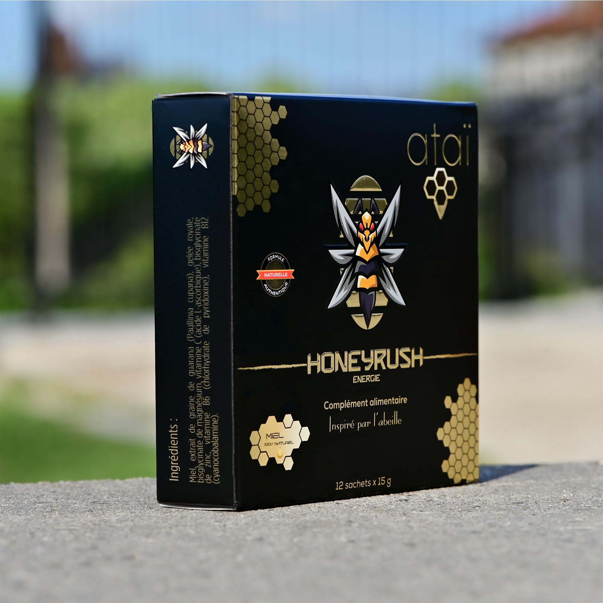 TONUS HOMME HONEY RUSH Miel, gélée royale, Guarana, Maca, Zinc, Vitamines B6,B12,C 12 Sachets 15 g