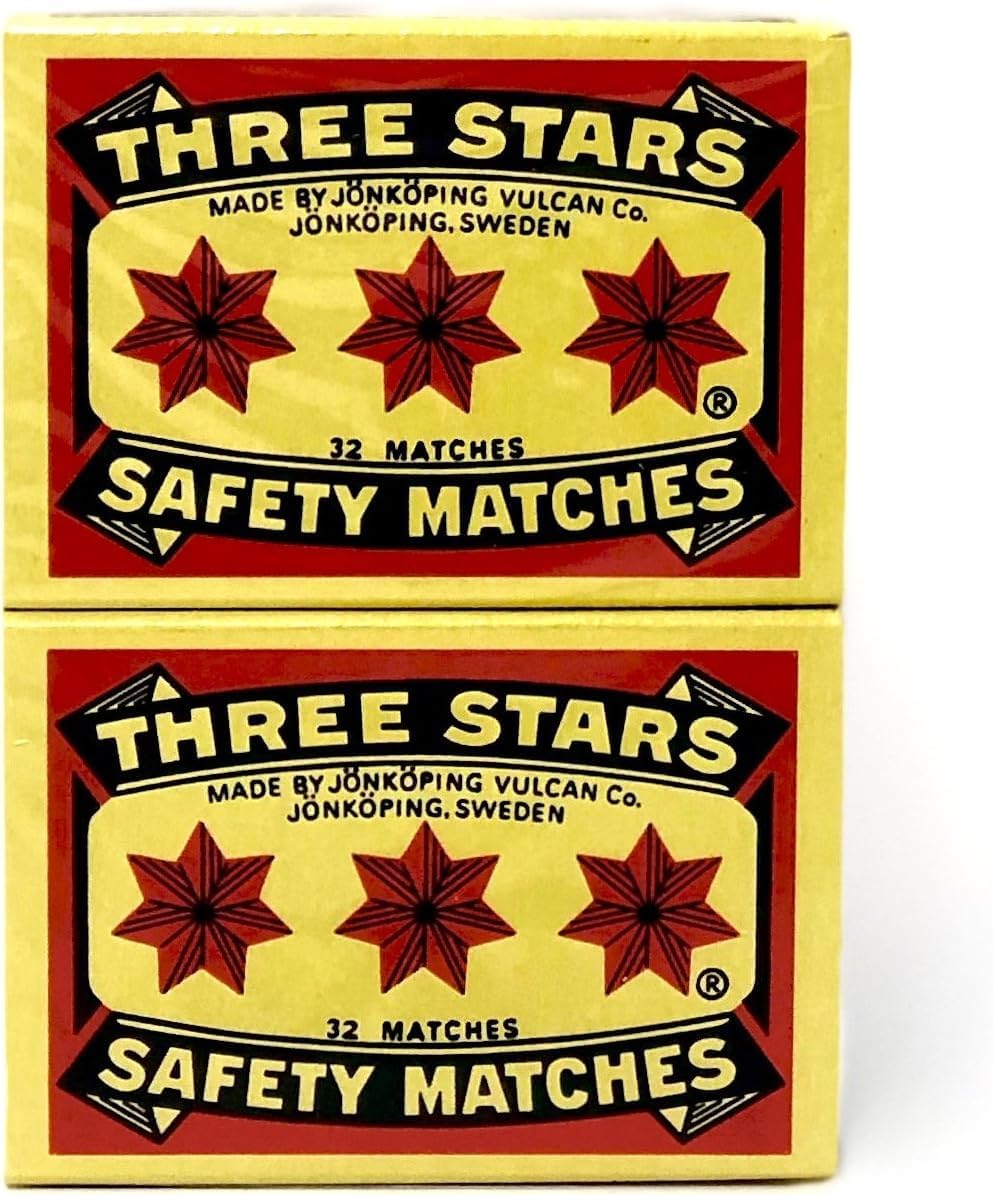 Three Stars Swedish Safety Matches - 100 Pack