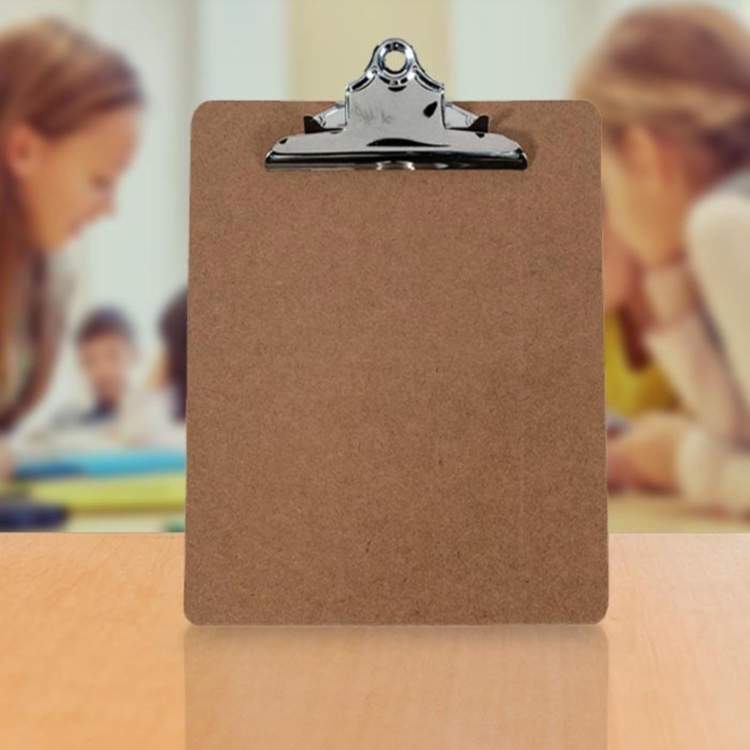 School Smart Hardwood Clipboard - Letter Size Bright Nickel 9 X 12-1/2 in