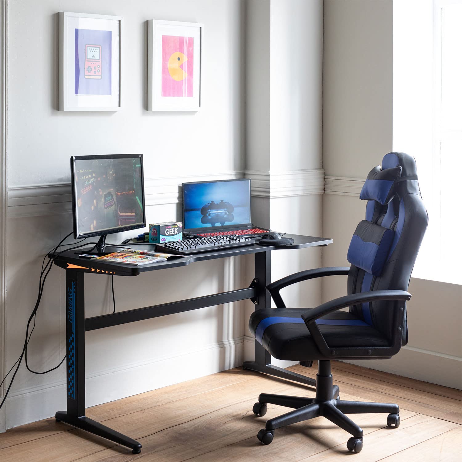 Happy Garden Gamer Sessel 'Crash' – Ergonomischer Gaming Stuhl In Schwarz/rot Mit Lordosenstütze & Kopfstütze, Höhenverstellbar