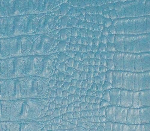 Tela de vinilo Crocodile Gator Tapicería de piel falsa de 54 pulgadas de ancho vendido por The Yard (azul piscina)