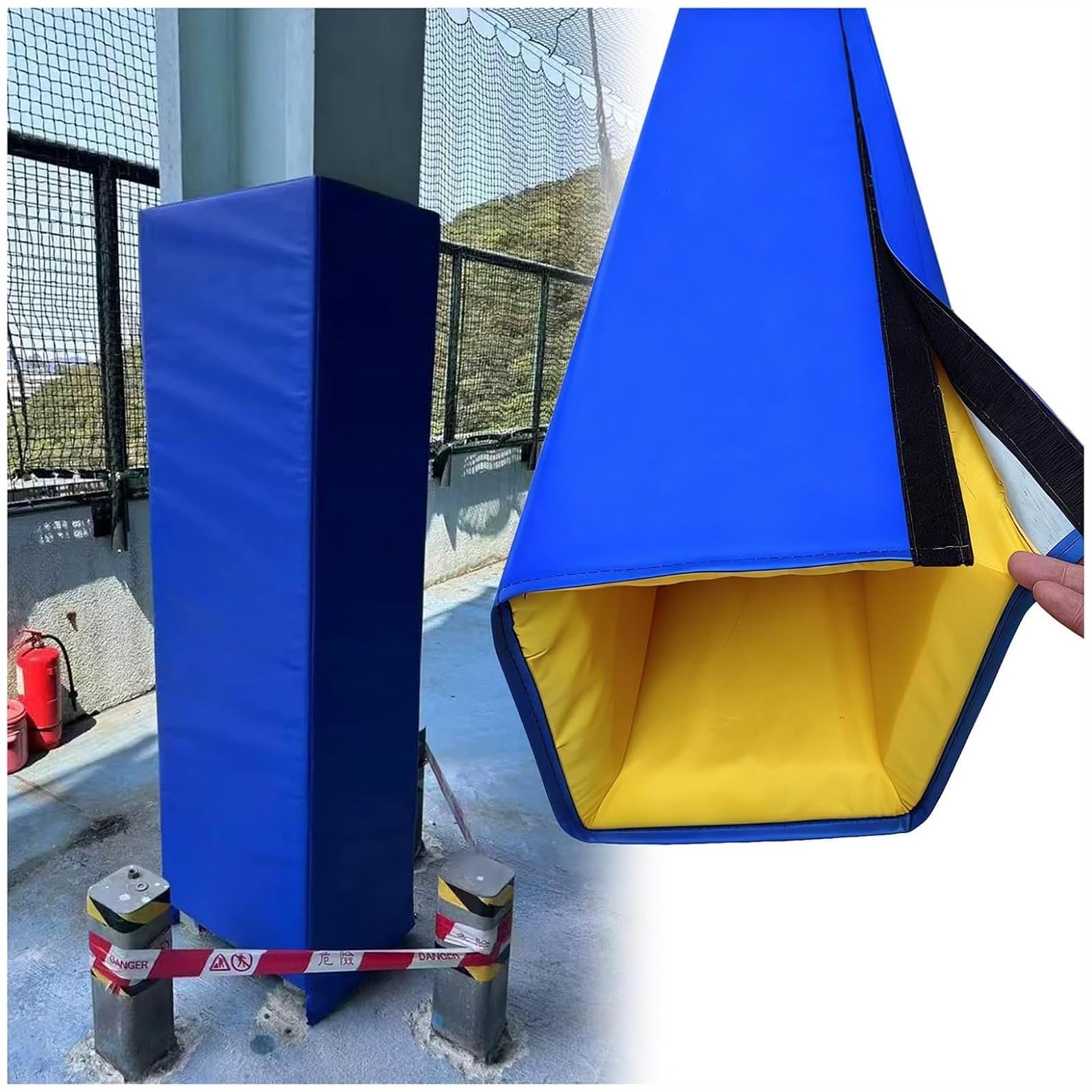 Safety Pole Pads for Square Columns, Foam Post Padding Wraps for 4x4 6x6 8x8, 4 6 7 Ft Tall, Protect Basement Playground Garage