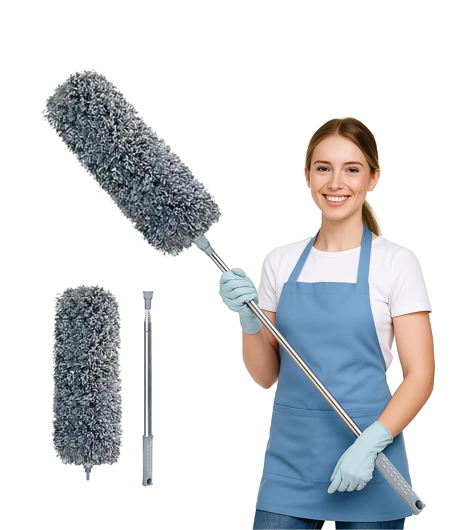 Arobiasb Microfiber Feather Duster For Cleaning Extendable Duster 110 Inches Long For High Ceilings Home Furniture Car Telescopic Pole Feather Dusters