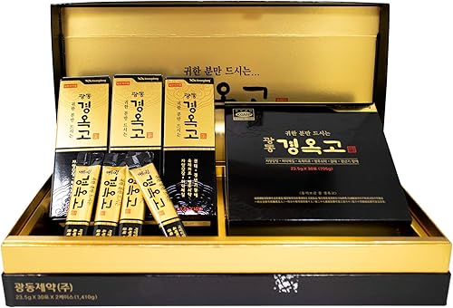 Kwang-Dong Kyung-Ok-Go - Juego de bolsitas individuales de regalo con texto en inglés "Korean Nutritious Ginseng Tonic Stick" + tarjeta de papel de