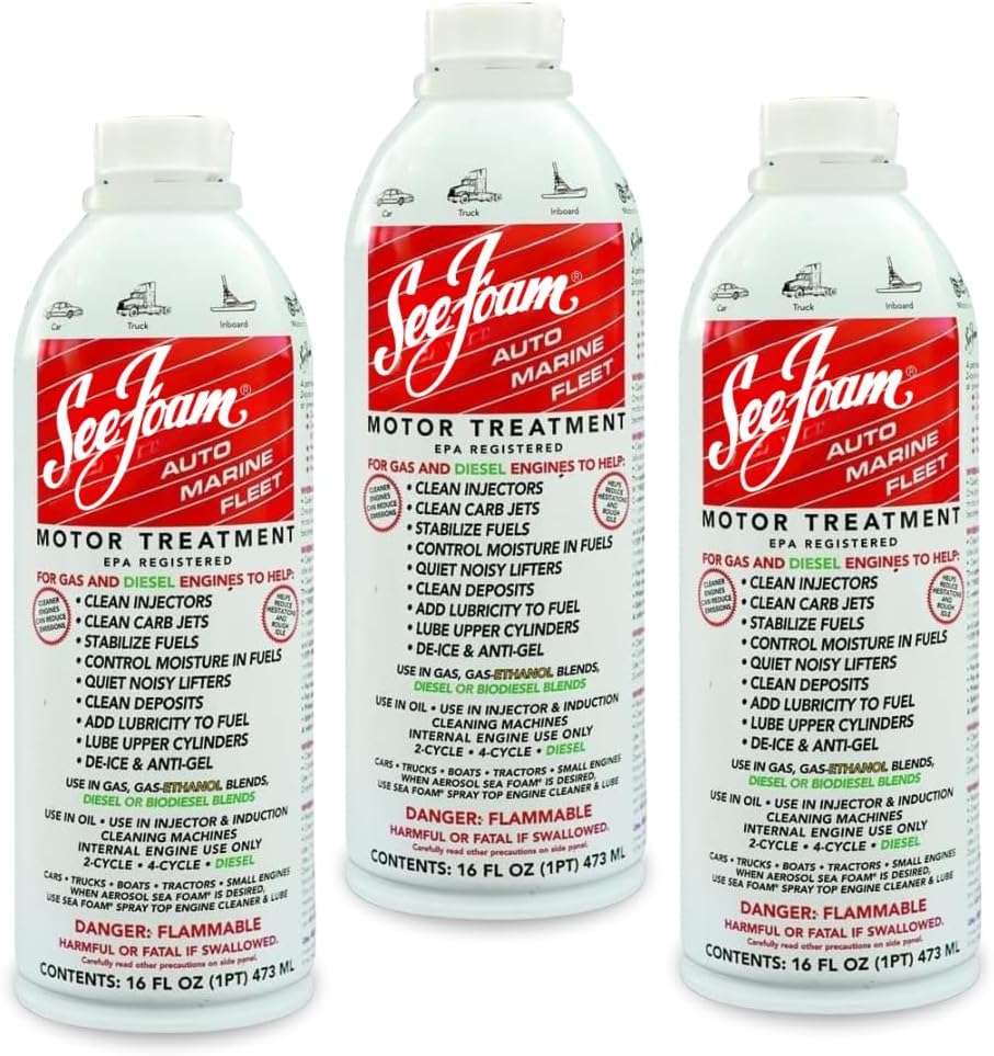 Truck and SUV Motor Treatment, 20 oz Bottles, Pack of 3, Fuel System Cleaner and Stabilizer for Gas and Diesel Engines, Helps Clean Injectors and Carburetors