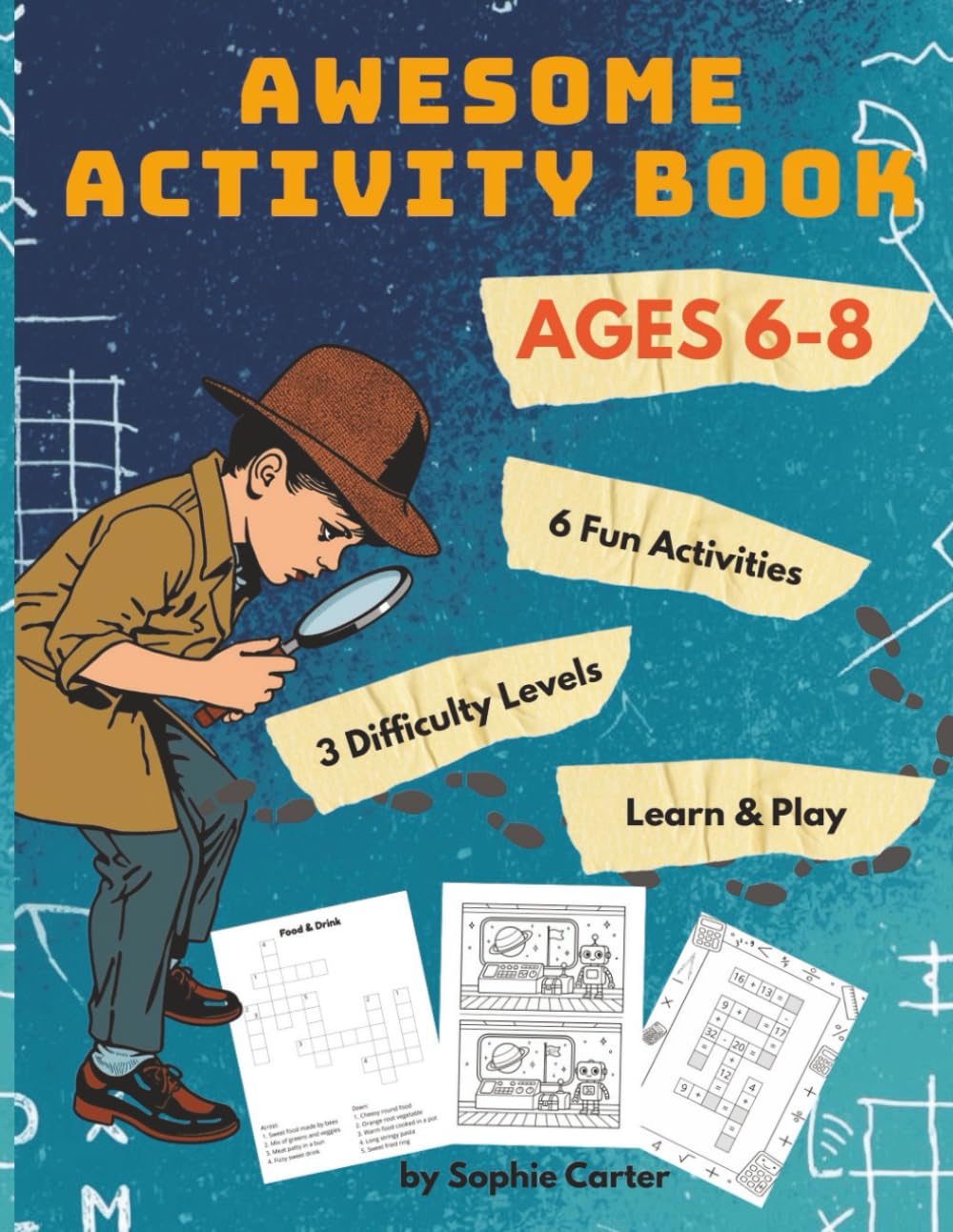 Learning & Fun Activity Book for Kids Ages 6–8: Word Search, Sudoku, Spot the Difference, Math Puzzles