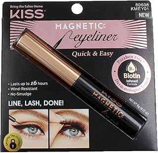 Kiss Magnetic Eyeliner Black 0.17 Ounce (Pack of 3)