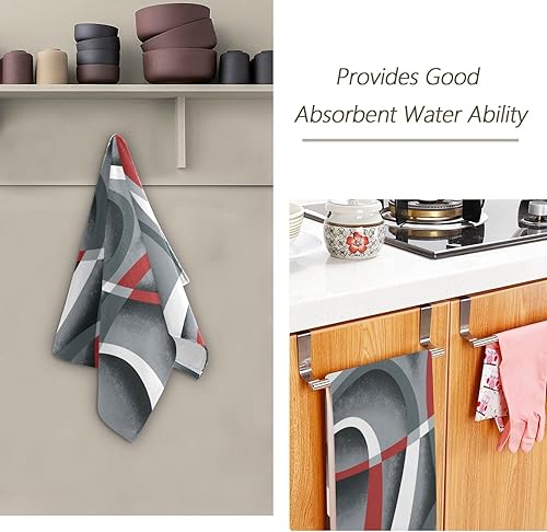 Miniatura 56 de Juego de 2 toallas de mano de hojas verdes para baño, toallas de baño de ramas de eucalipto verde azulado, suaves y absorbentes, toallas de cocina