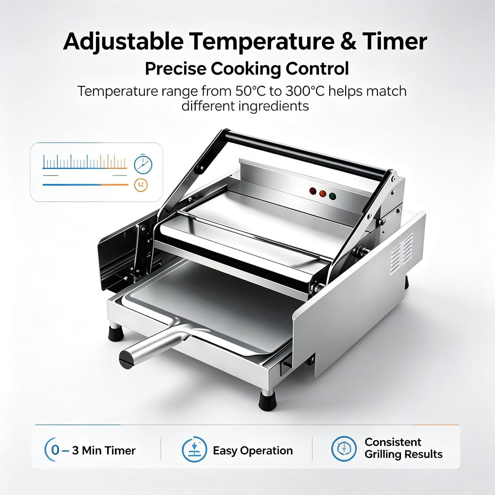 Tostatrice Automatica For Hamburger Commerciale, Doppio Strato 8000 W