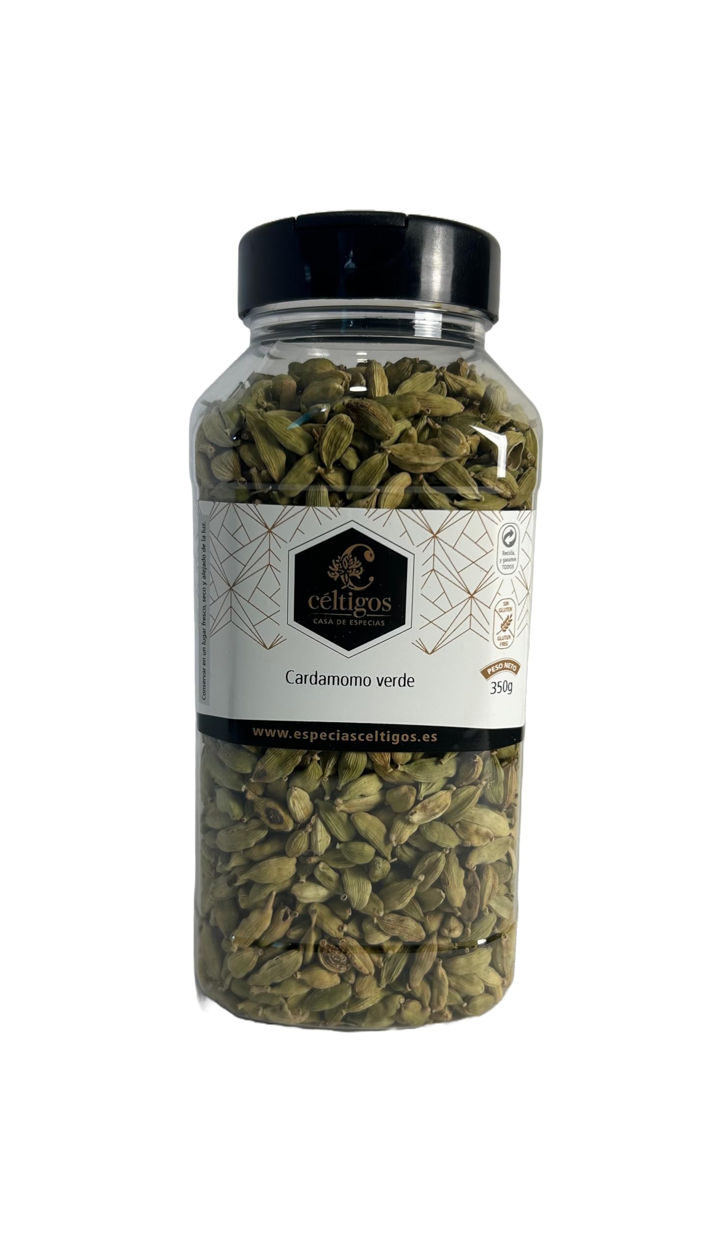 Especias Céltigos Cardamomo verde entero Bote 350 grs Sin Gluten