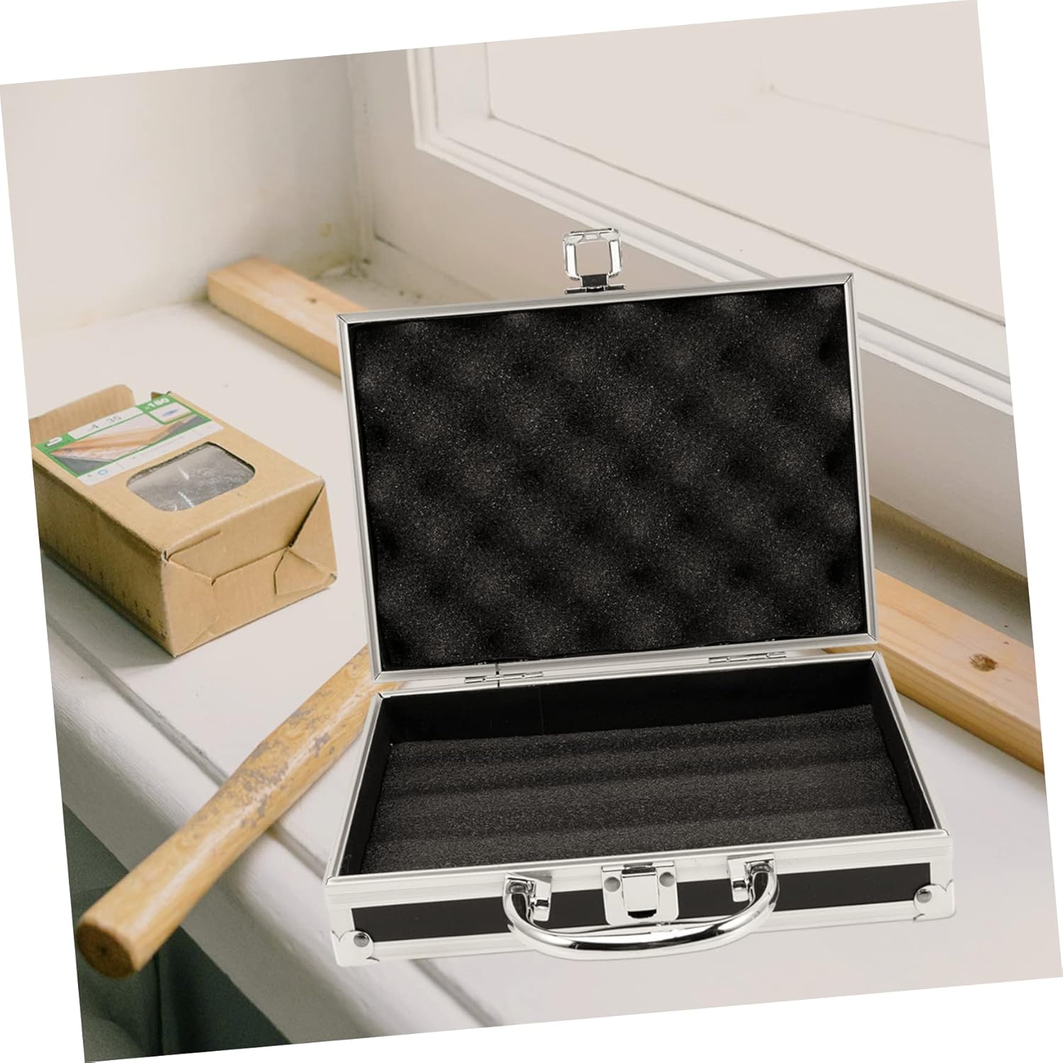 Cabilock Box Tool Carrying Case Emergency Kit Laptop Carrying Case Cosmetic Cash Money Laptop Briefcase Portable Home Tools With Lock Aluminum Alloy Travel Card