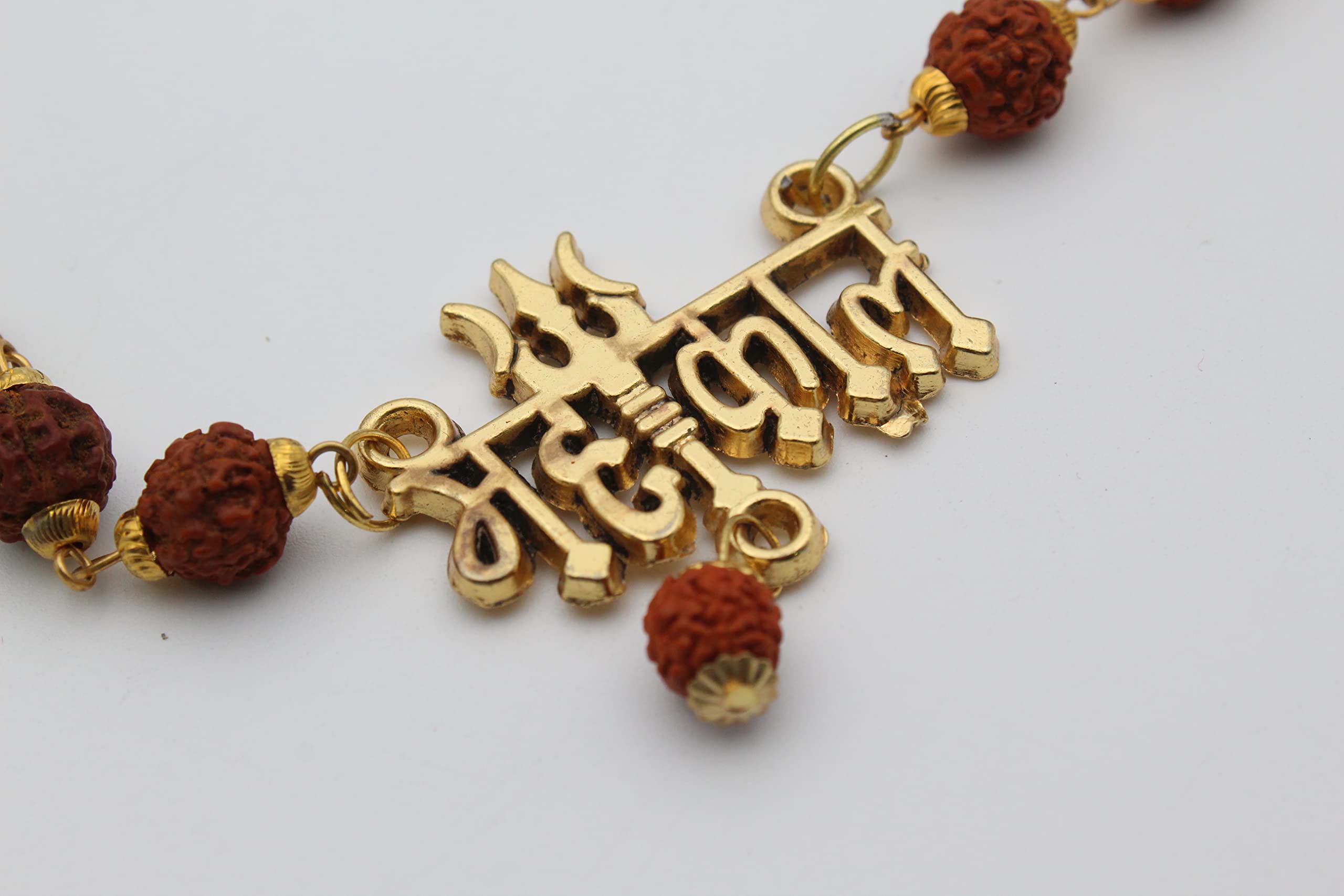 Rudraksha Mala mit Mahakal Medaillon, Original Rudraksha Mala für Männer und Frauen, Pure Panch Mukhi Rudraksha Mala mit goldener Kappe, Lord Shiva Medaillon 1 Stück von Indian Collectible