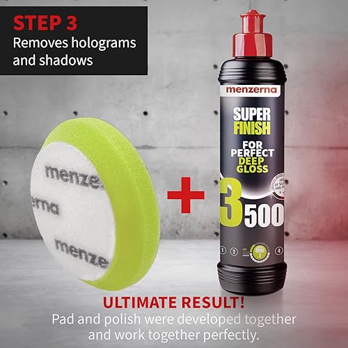 Miniatura 5 de MENZERNA Kit de 4 almohadillas de pulido de 3.5 pulgadas para reparación de arañazos, pulido fino, brillo y sellado de cera I almohadillas de pulido