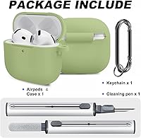 Vista 610 de Funda para AirPods Pro con kit de limpieza, funda de silicona suave para Apple AirPod Pro de 1ª/2ª generación, accesorios de funda AirPods Pro/Pro 2