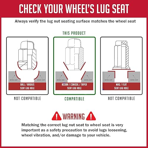 Vista 61 de Wheel Accessories Parts 20 tuercas hexagonales de 1/2"-20 roscas de 1.378 in 1.38" de largo cromadas 13/16" 0.827 in para Ford Mustang Jeep CJ