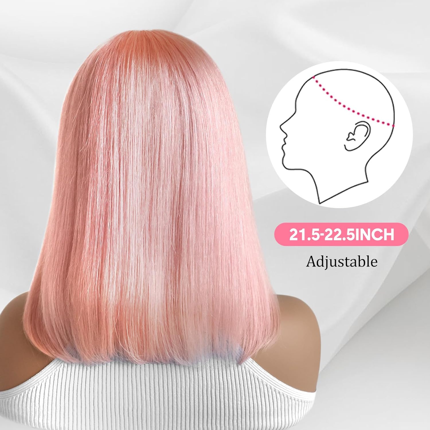 Pink Bob Wig Human Hair Pre Plucked With Baby Hair Pink Lace Front Double Drawn Wig Wear and Go 13x4 Lace Frontal Short Bob Wigs for Women 10inch 200% Density 10inch