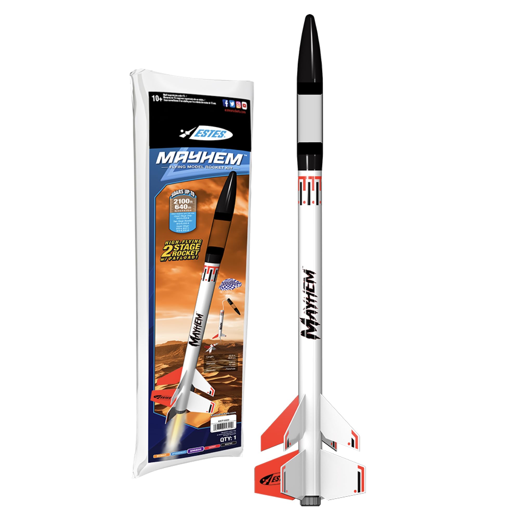 Amazon.com: Estes 1320 Mayhem Advanced Model-Rocket Kit : Arts