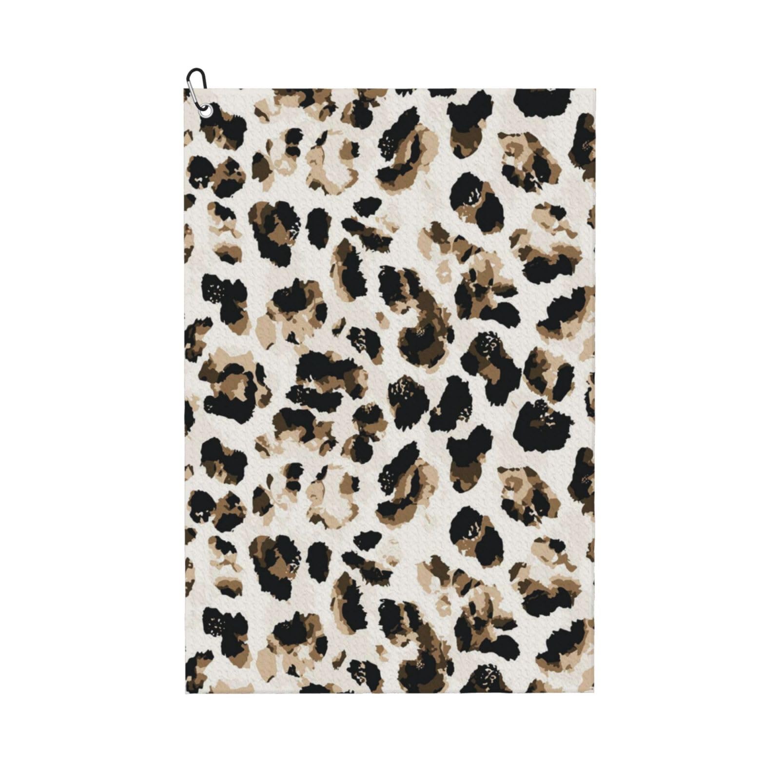 Hnnkloy Leopard Pattern, 16x24 in Portable Waffle Golf Towels with Carabiner Clip for Golf Bag