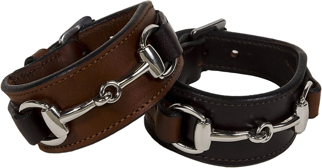 Fine European Leather Equestrian Brass Bit Bracelet