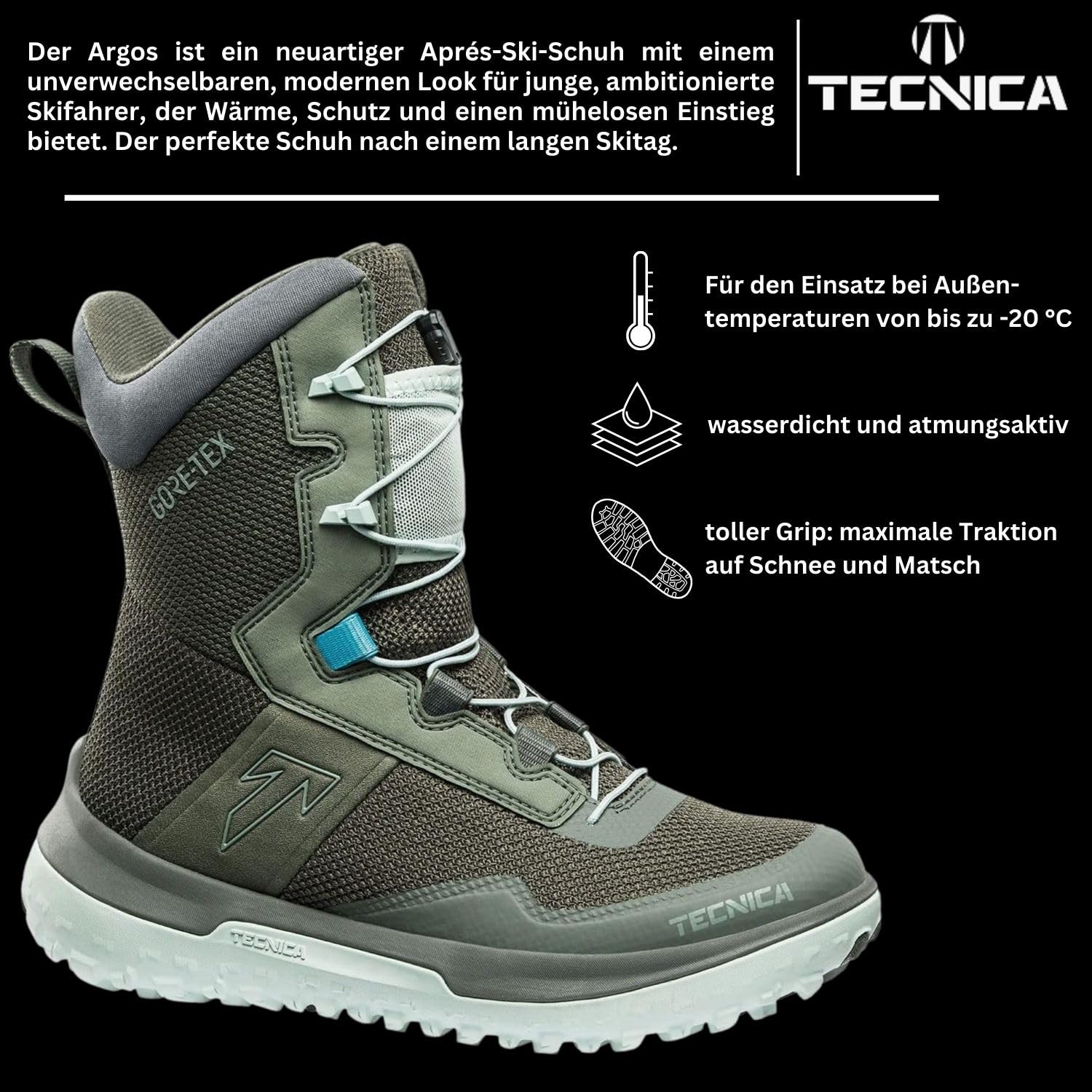 Tecnica Winterschuhe Winterstiefel Schneeschuhe Schneestiefel Argos GTX WS Damen - Größe: UK6.5 EU40 - Altura Cy Laguna - Schnee Boots - Gore-Tex Membran - wasserdicht und atmungsaktiv