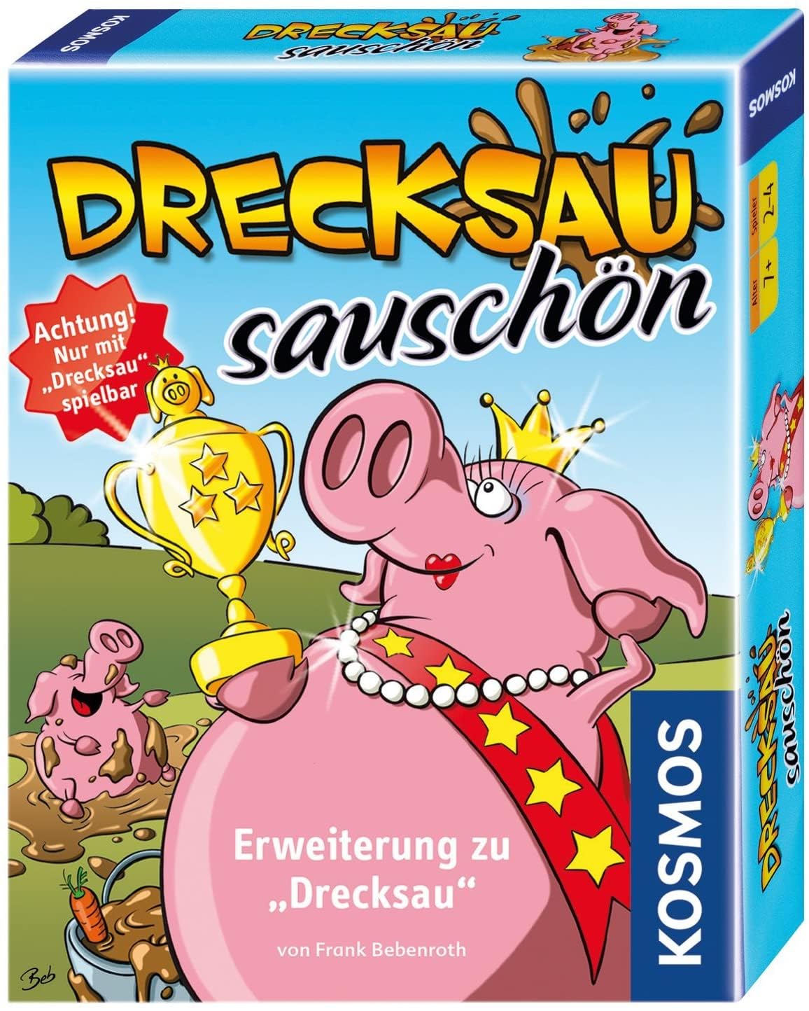 KOSMOS 740375 Drecksau Sauschön, Erweiterung des Bestsellers Drecksau, lustiges Kartenspiel, Partyspiel für 2-4 Spieler ab 7 Jahre, Kinder, Familie, Erwachsene