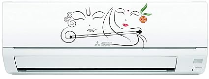 AC Sticker Krishna Decorative Air Conditioner PVC Sticker for Home D cor Bedroom Living Room Hall Guest Room (Multicolor, 19 cm x 35 cm)