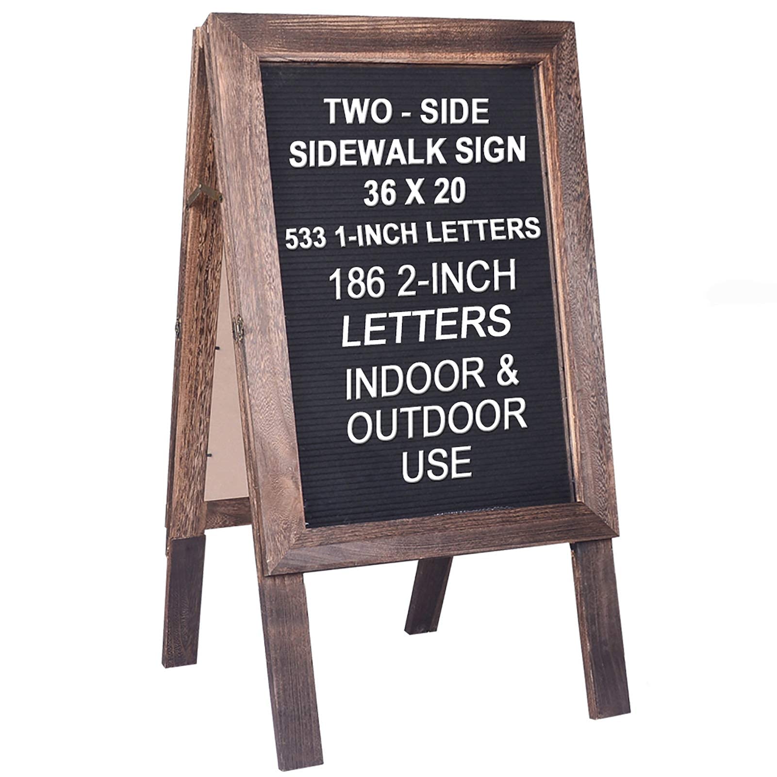 Buy Large Wooden AFrame Sidewalk Sign Board 36"x20" Double Sided Felt Letter Board Sandwich