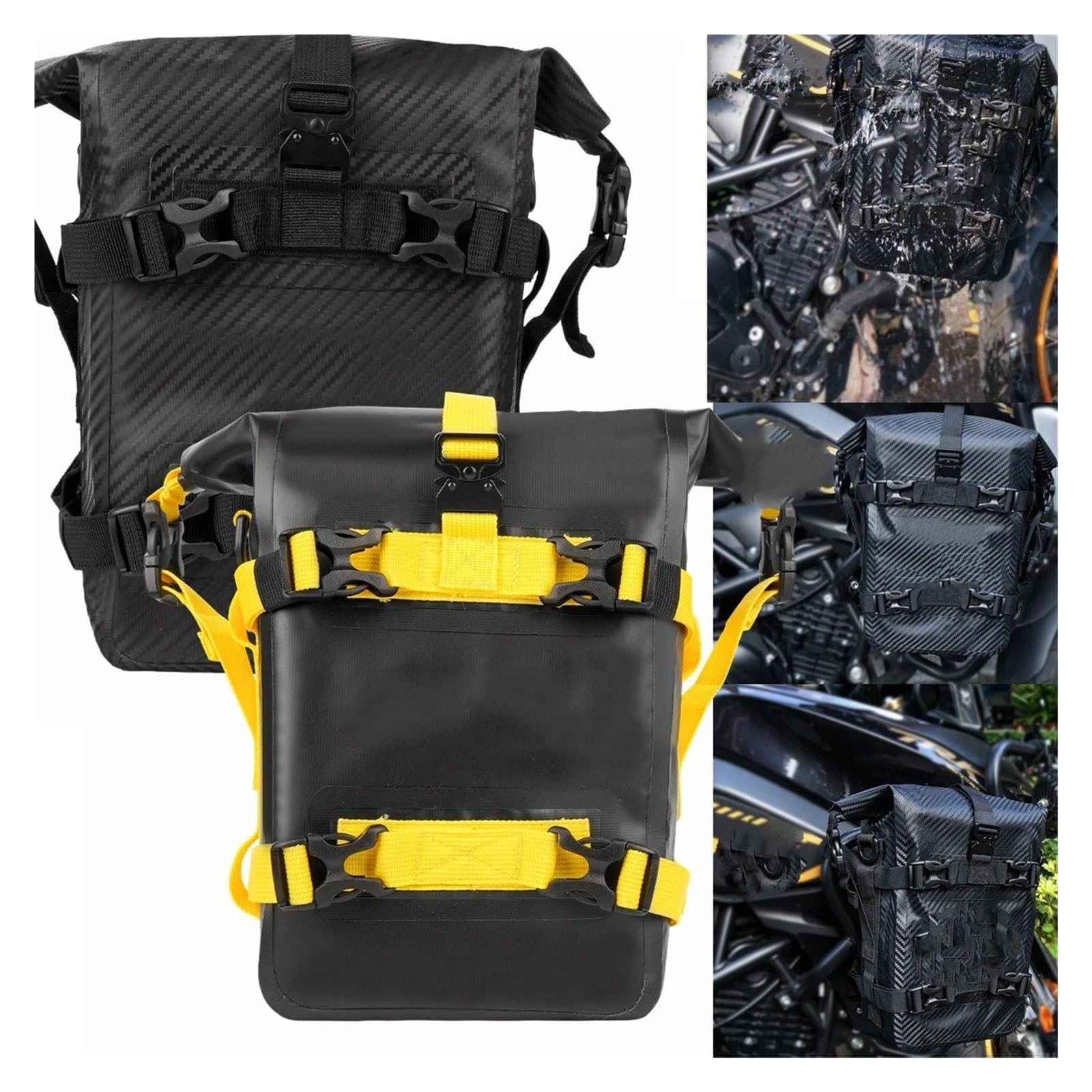 Borsa Moto Borsa Per Paraurti Moto 2 Pezzi Impermeabile 5L-8L Telaio Laterale Barra Protezione Portaoggetti Universale Strumenti Selle Motos Bagagli | 2PCS Black