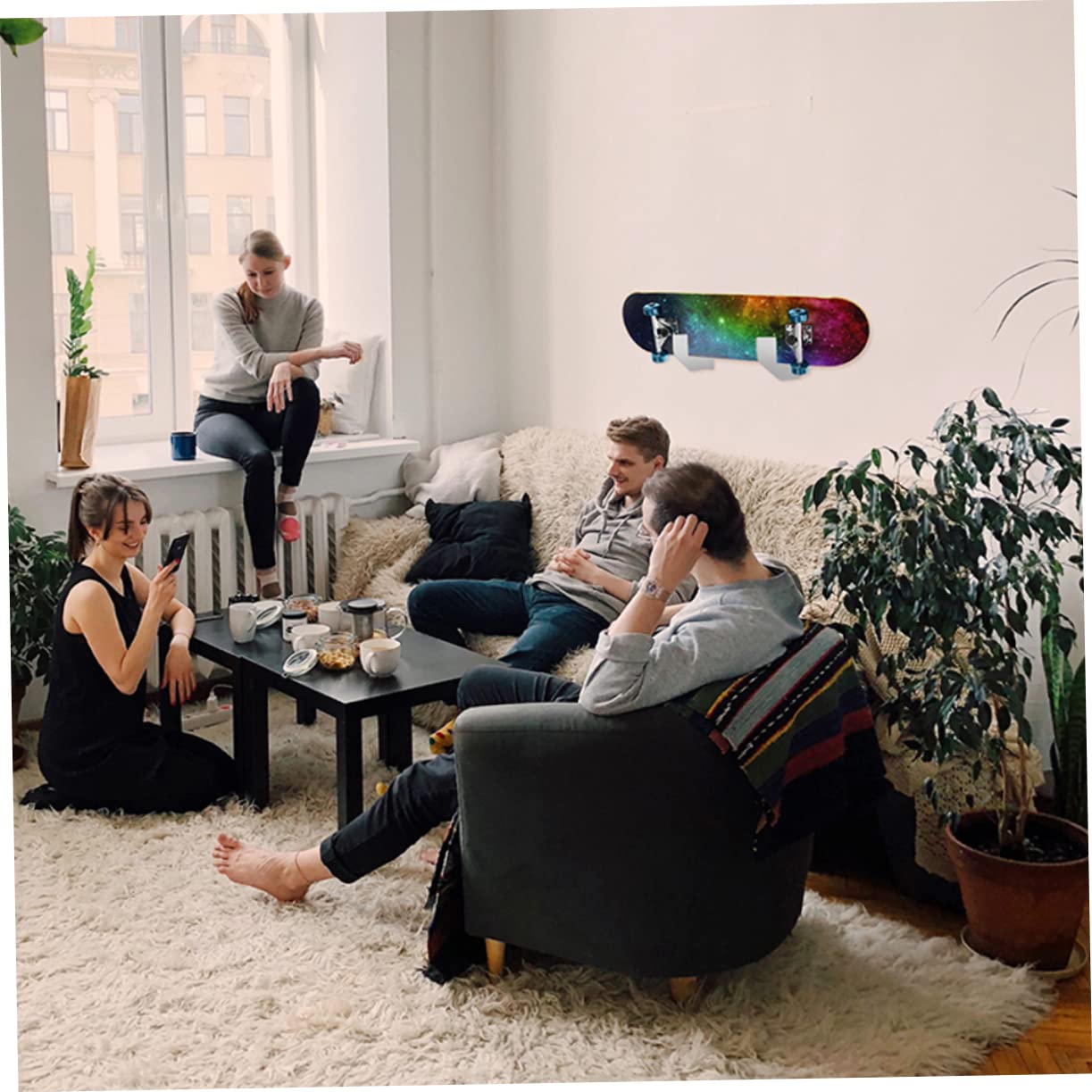 BESPORTBLE 1set Transparent Skateboard Holder Multi-function Skateboard Rack for Home Storage Wall-mounted Display Snowboards and Surfboards Space Saving Design