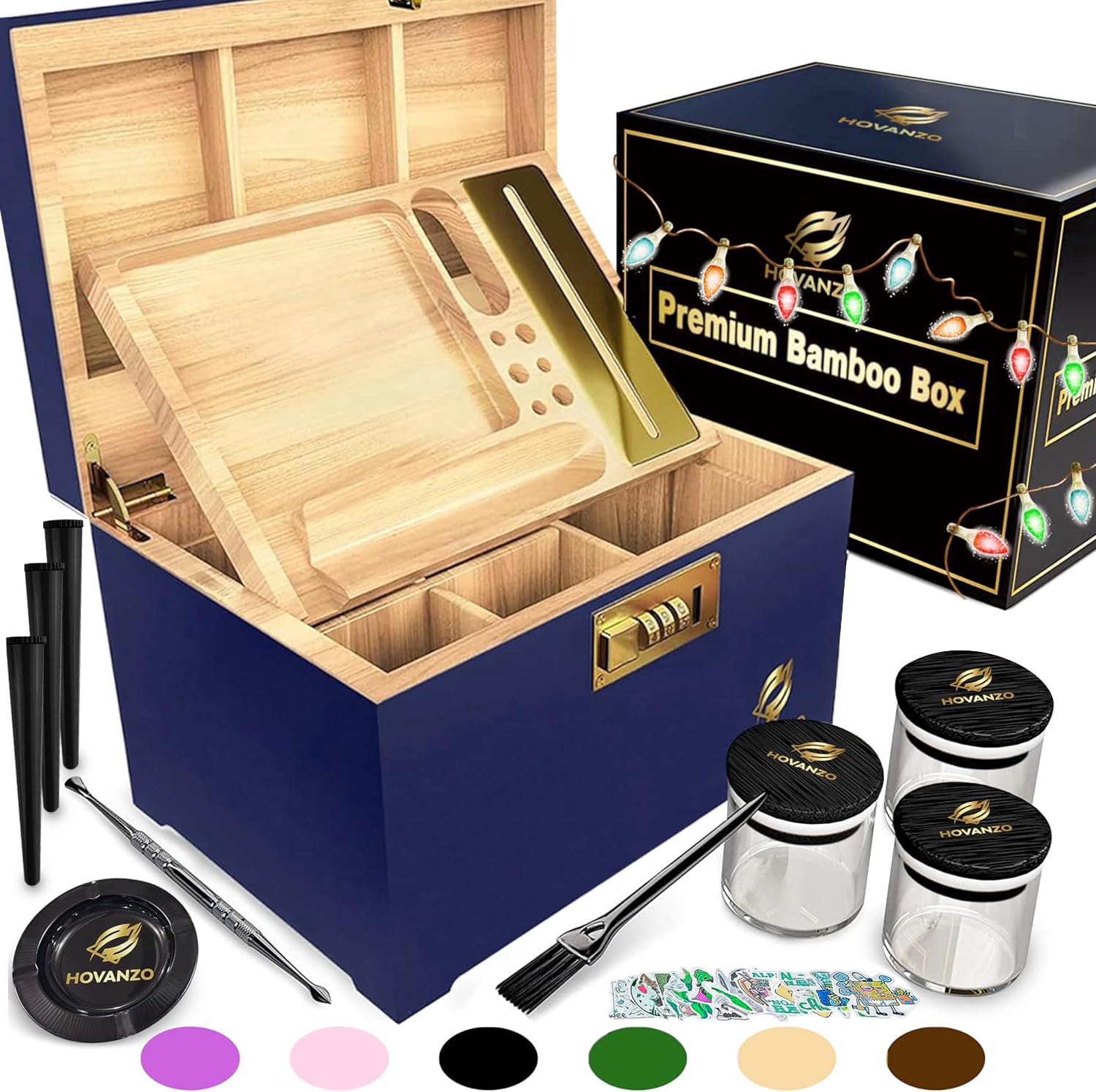 Amazon.com: HOVANZO Premium Large Bamboo Storage Box with