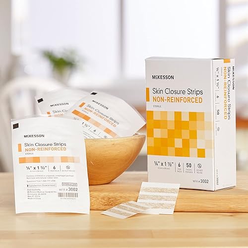 Miniatura 8 de McKesson Tiras adhesivas para cierre de piel, tira flexible Steri para el cuidado de heridas, 14 pulgadas x 1 12 pulgadas, 300 unidades