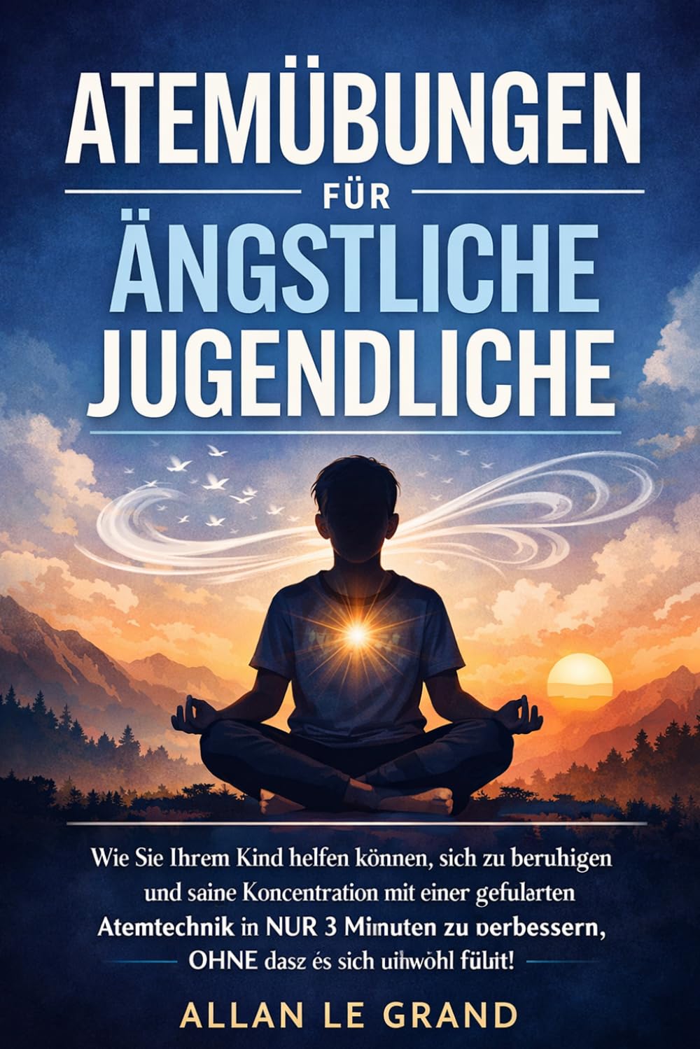 ATEMÜBUNGEN FÜR ÄNGSTLICHE JUGENDLICHE: Wie Sie Ihrem Kind helfen können, sich zu beruhigen und seine Konzentration mit einer geführten Atemtechnik in NUR 3 Minuten zu verbessern, OHNE dass es sich un