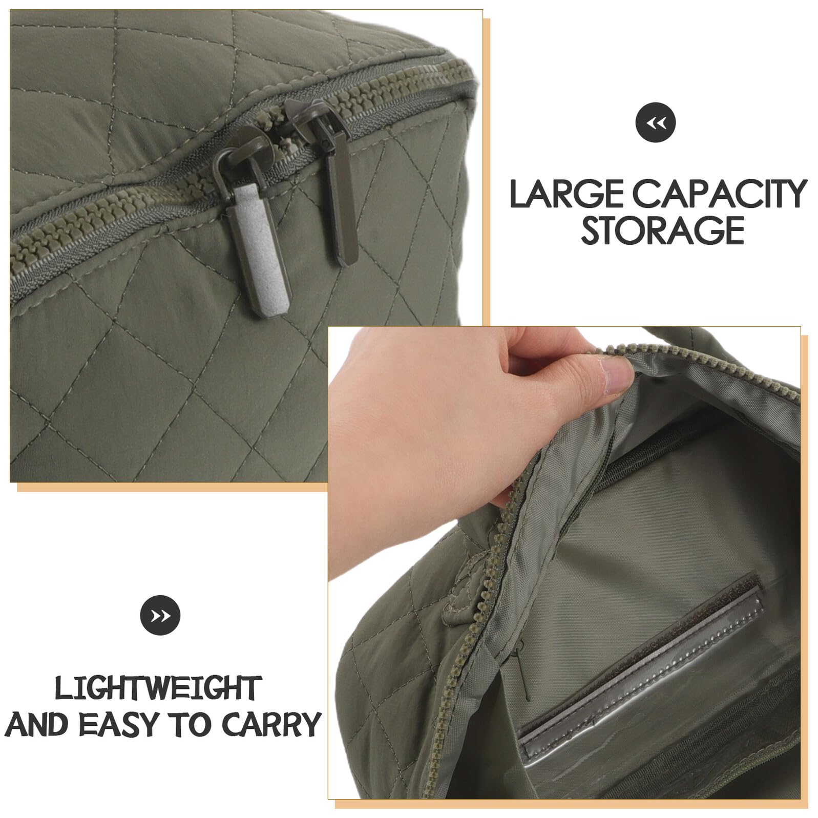 Hohopeti Borsa da Viaggio per Trucco da Donna Portatile con Maniglia, Grande Capacità e Divisori, Organizer Resistente All’Umidità per Cosmetici e Articoli da Toeletta, per Viaggi e Uso