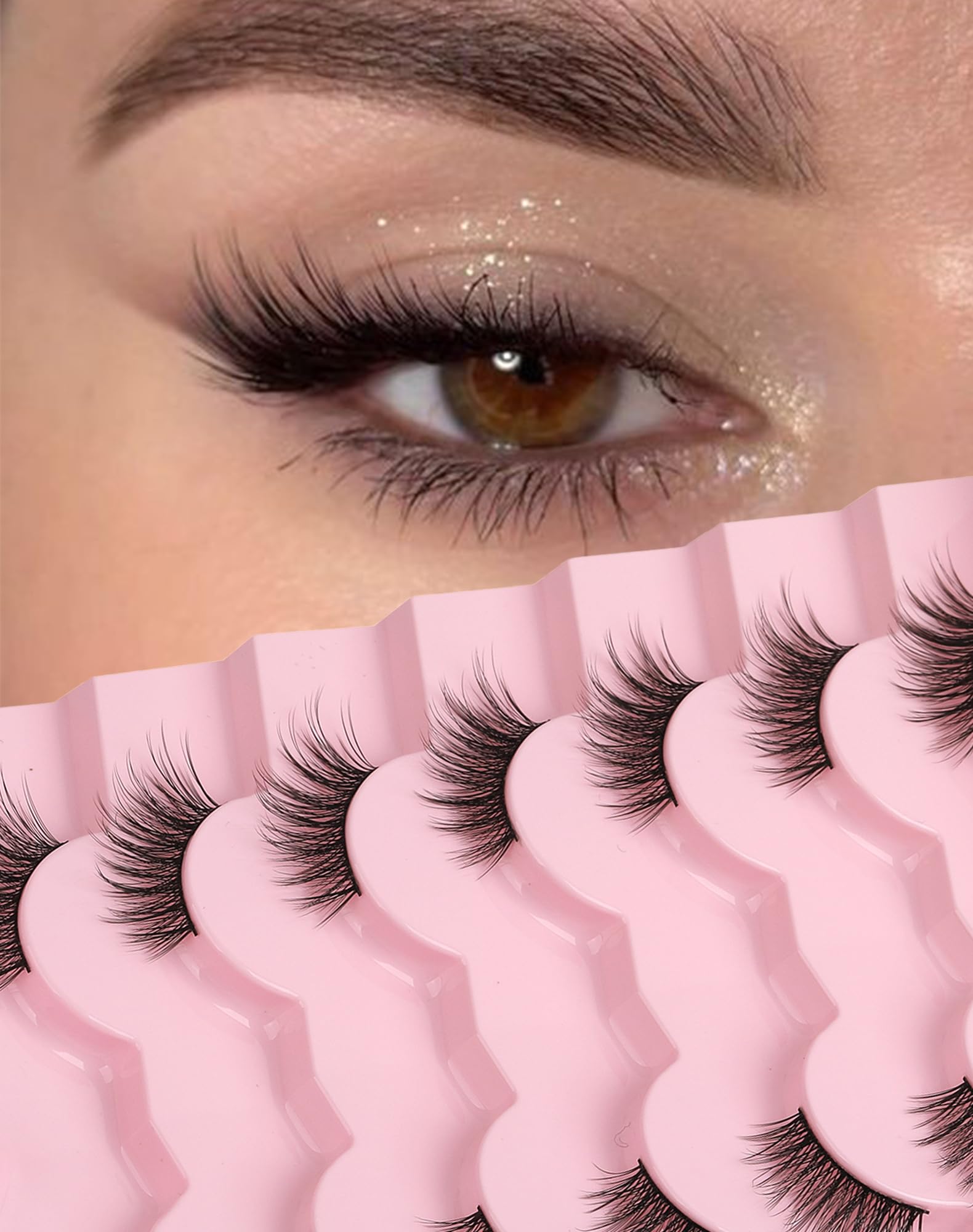 Half Eyelashes Cat Eye Lashes Wispy End False Eyelashes Corner Lashes Cat Eye Lashes 3 4 Lashes Short