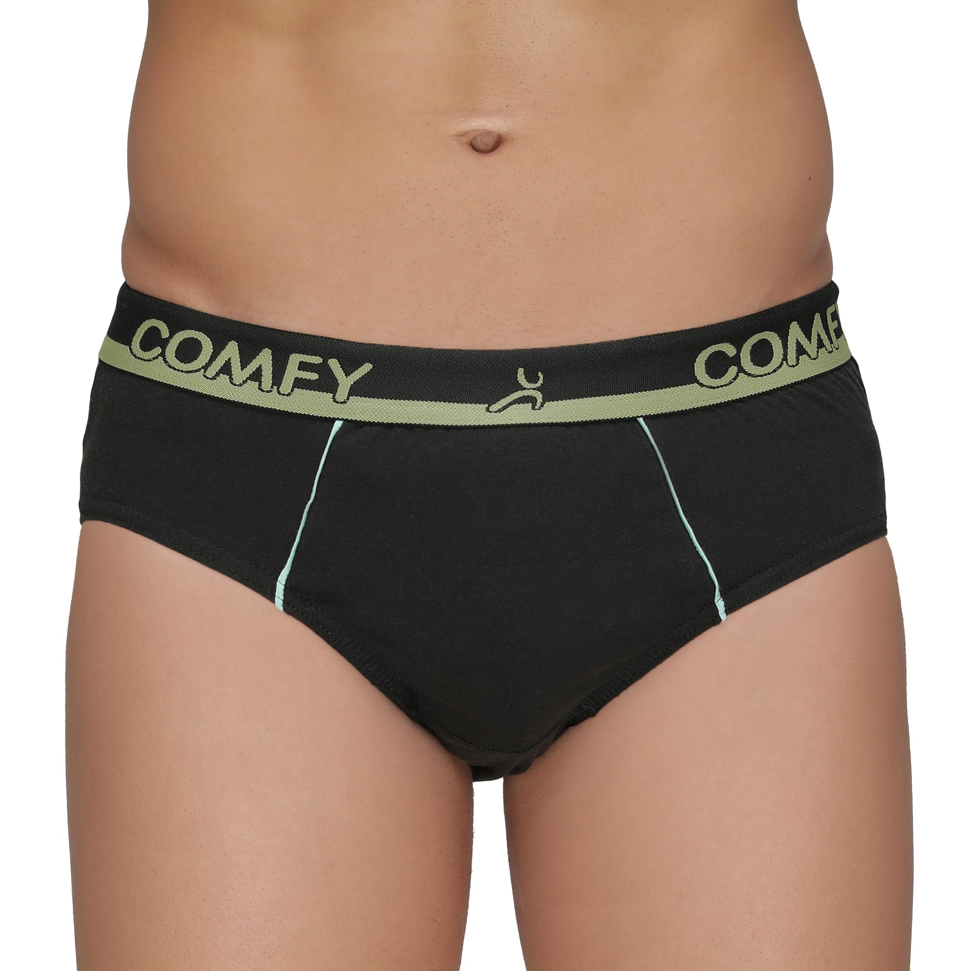 Amul Comfy Men's Plain Cotton Multicolour Brief Pack of 5 Innerwear (Colours May Vary) 3