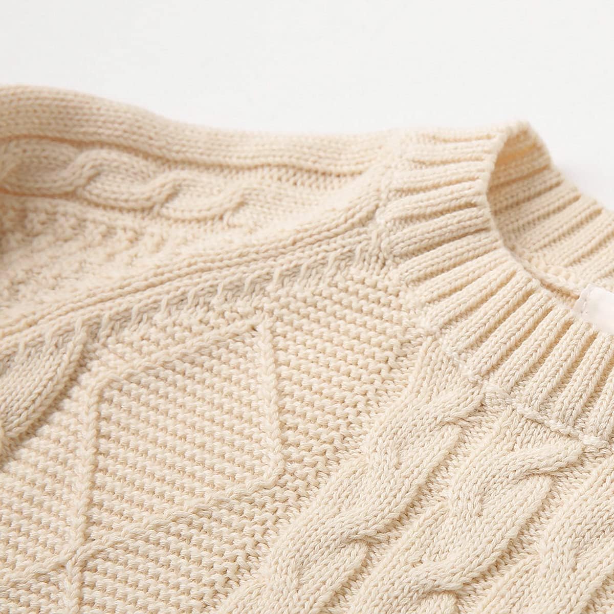 Curipeer Baby Boys' Girls' Cable Knit Sweater Long Sleeve Solid Pullover Toddler Crew Neck Fall - Image 4