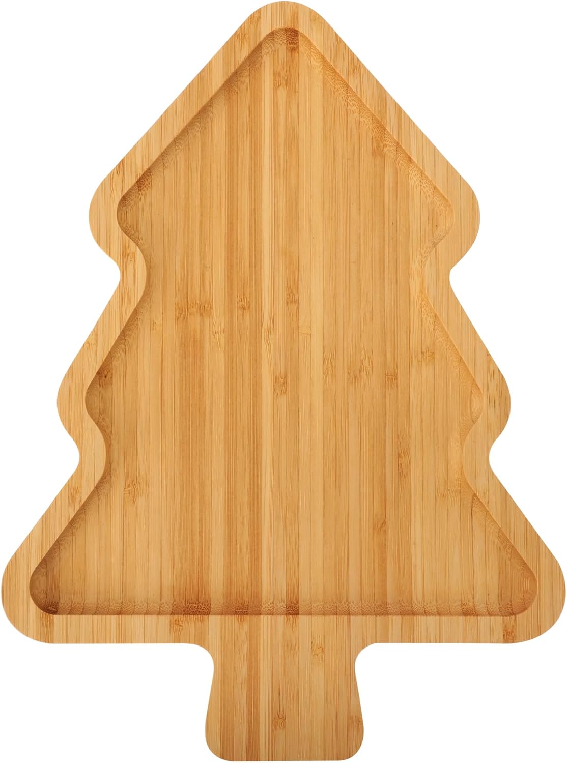 TJ POP Small Christmas Tree Serving Tray 11.8" × 8.7", Bamboo Holiday Serving Platters Charcuterie Board, Christmas Serving Dishes, Table Decorations Supplies for Party