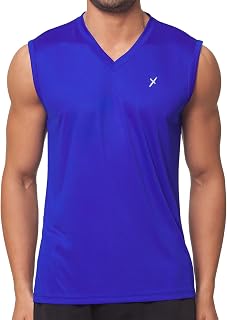 CFLEX Men's Sports Shirt, Fitness Muscle Shirt, Sportswear Collection L Royal