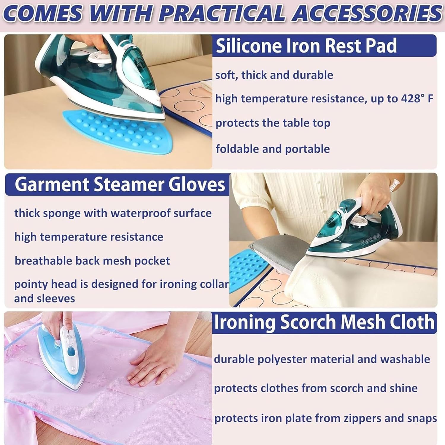 Ironing Pad, Laundry Mat, Quilting Blanket, Heat Resistant 23.62 x 31.5 inches, Non-Slip, Portable Foldable, Protective Cover, Multi- Use, Home Sewing Pressing, Apartment Dorm Hotel,