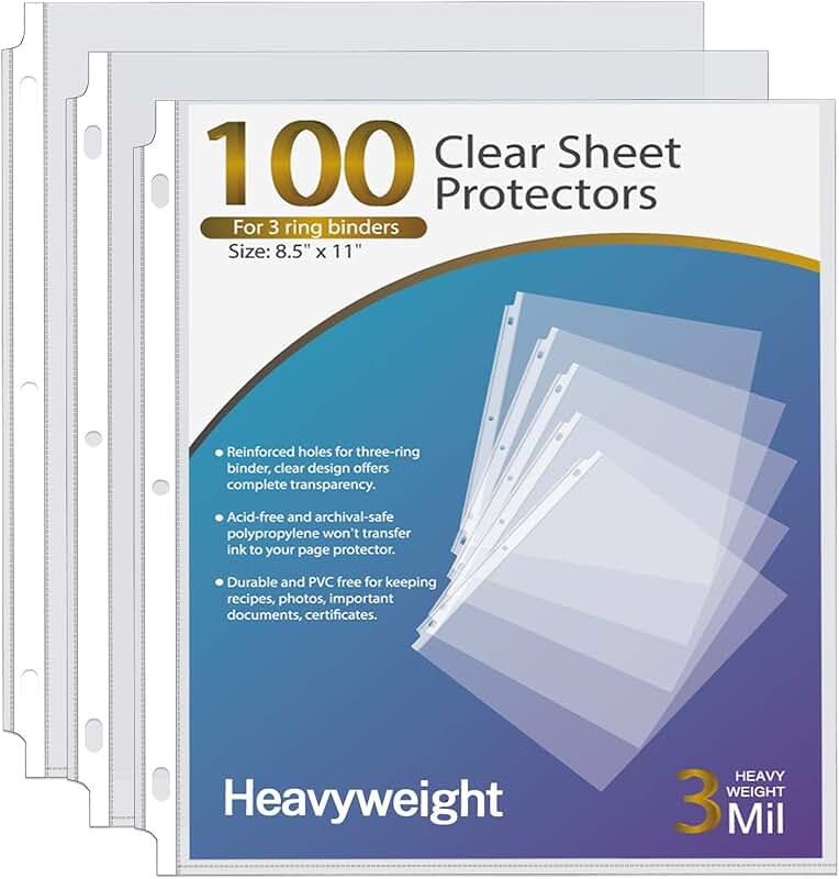 clear paper protector sleeves