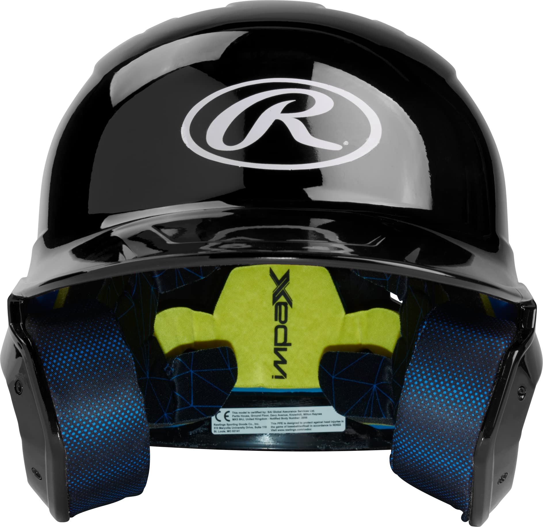 Rawlings | MACH Batting Helmet | Gloss Black | Senior (6 7/8