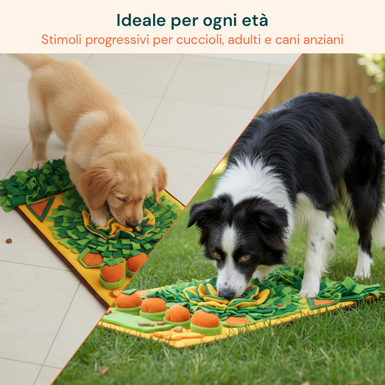 Avilia Tappeto Olfattivo Grande per Cani - Gioco di Attivazione Mentale per Ricerca Cibo e Snack - Snuffle Mat Lavabile e Antiscivolo Contro Noia e Stress - Ideale per Addestramento 79x48.5cm