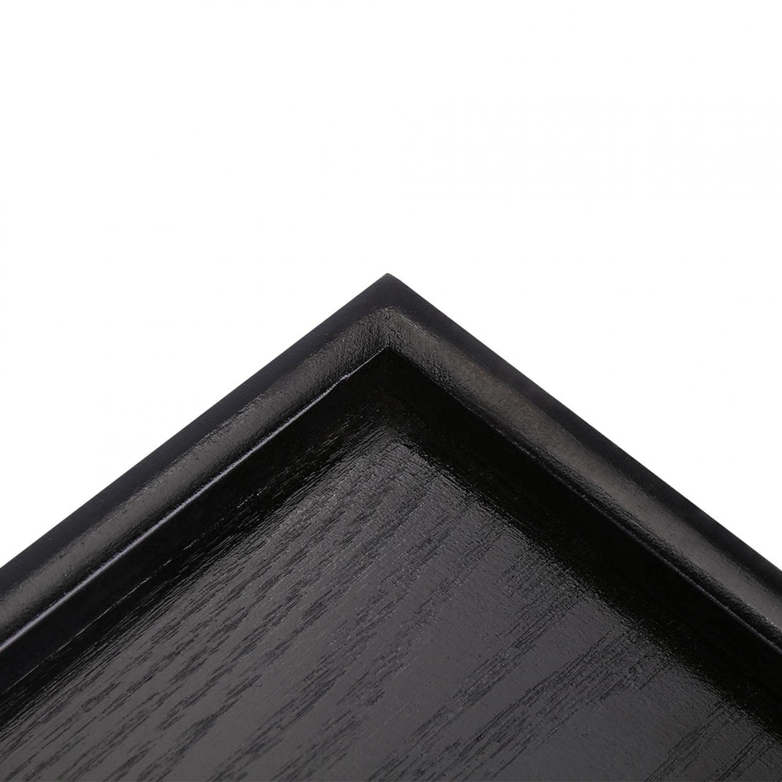 BORDSTRACT Vassoio In Legno Rettangolare Nero – 25x18x2 Cm, Con Bordi Rialzati, Per Colazione, Caffè, Snack, Ufficio E Casa