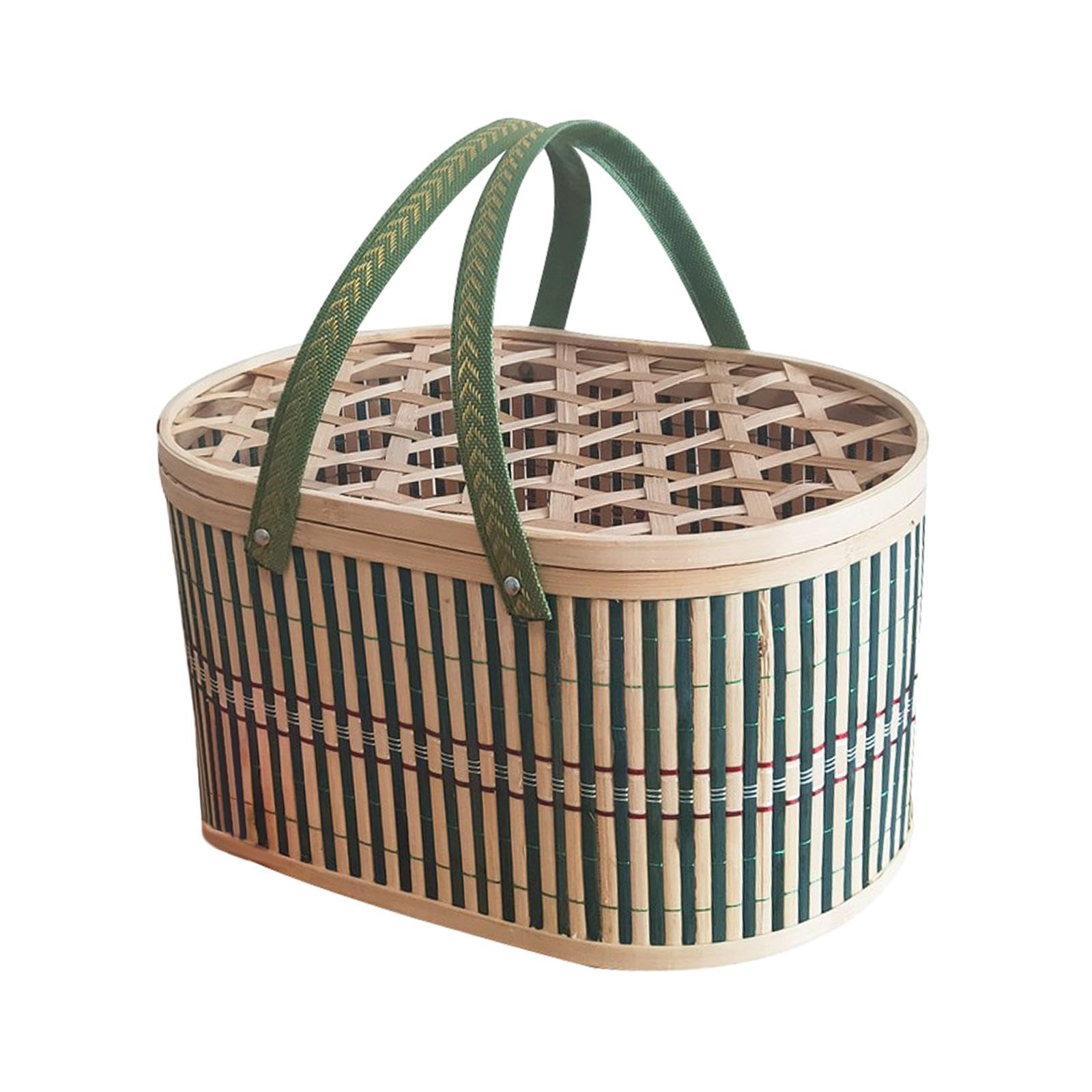 BNF Bamboo Woven Basket Multipurpose Bamboo Basket with Lid for Fruit Bread Cake Hollow Lid | Home & Garden | Kitchen, Dining & Bar | Kitchen Storage & Organization | Food Storage Containers-image-44