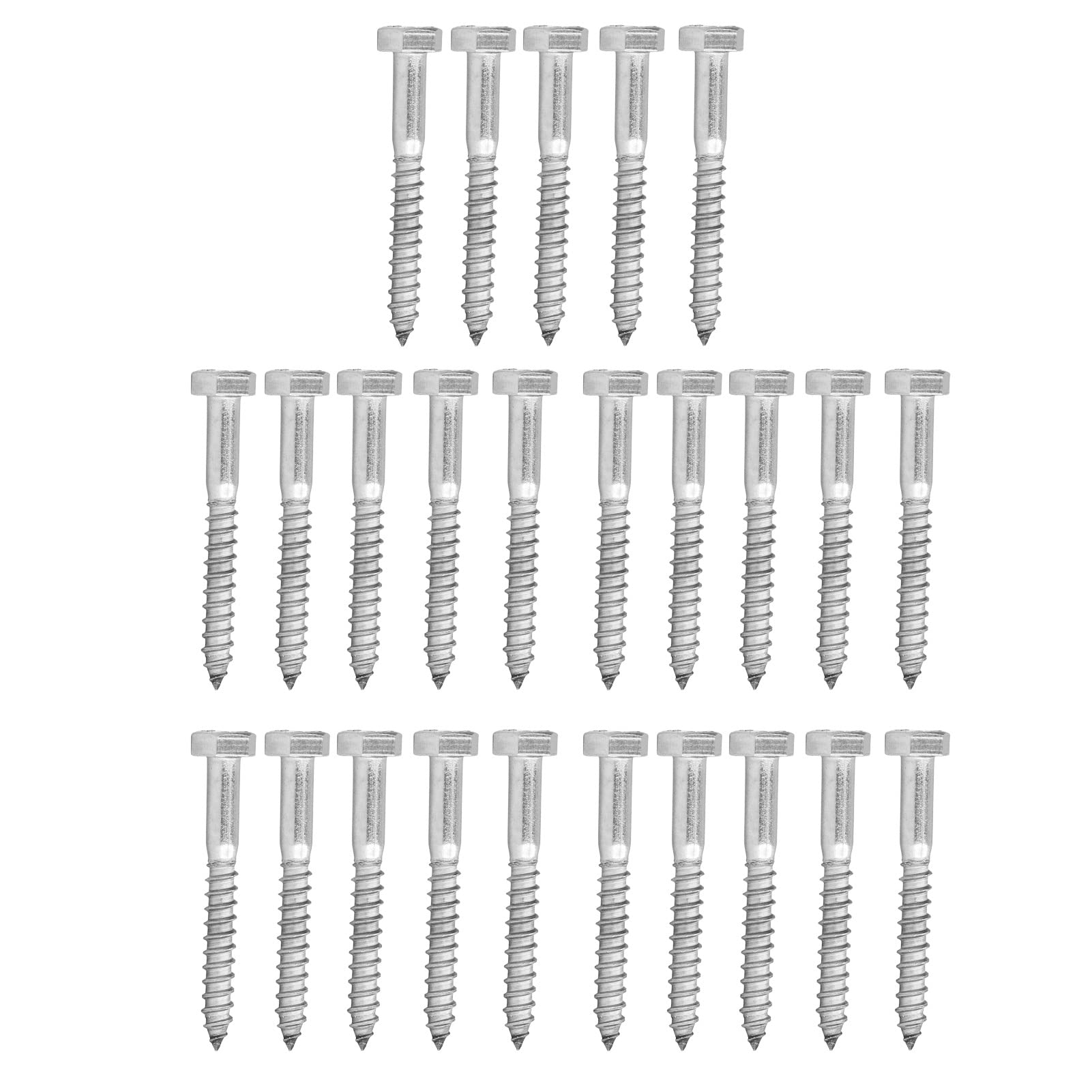 Vis autotaraudeuse, boulon à demi-filetage en acier inoxydable 304, vis tire-fond hexagonales en bois, vis autotaraudeuse en bois (M6*50MM)