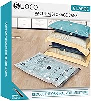 Vista 12 de Bolsas de almacenamiento al vacío, bolsas de sellado de embalaje de compresión para ropa, ropa de cama, edredones, mantas, almohadas, 14 pequeñas