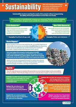 Daydream Education Sustainability Design Technology Poster - Gloss Paper - LARGE FORMAT 33" x 23.5" - Design & Technology Classroom Decoration - Bulletin Banner Charts