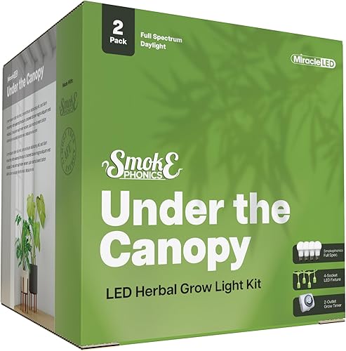 Miracle LED Smokephonics - Kit de luces de cultivo para interiores bajo el dosel, doble rendimiento de planta, bombillas de cultivo de repuesto de